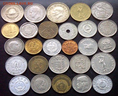 54 разные зарубежные монеты (см. описание). До 26.01_22.00мс - 2