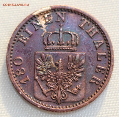 С 1 руб. ПРУССИЯ 2 пфеннига 1868г."В" до 1.02 в 22-00 - IMG_9732.JPG