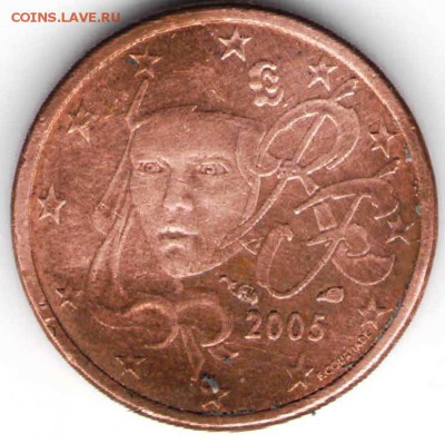 Франция 1 EURO Cent 2005 г. до 01.02.16 г. в 24.00 - монеты6