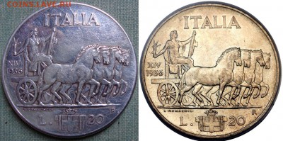 Про подлинность 20 лир 1936г. Италия - 1