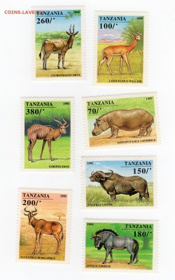 Фауна Танзания Копытные животные серия 7м MNH - Танзания 1995 копытные 110р
