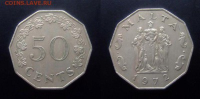 1 - Мальта 50 центов (1972) №2