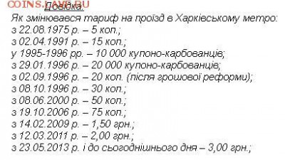 Статья "Жетоны Харьковского метрополитена" - Цена проезда.JPG
