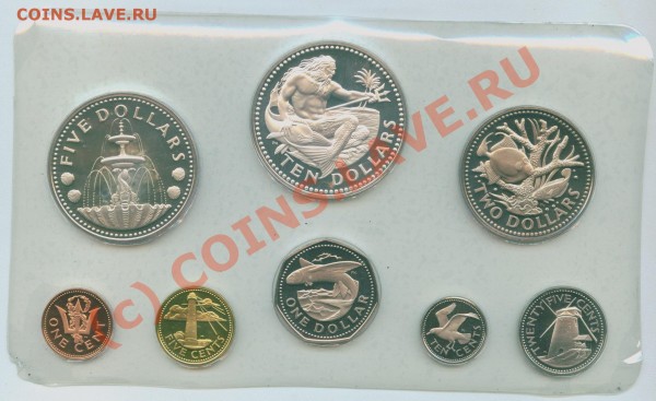 Барбадос ПРУФ-сет 1c-10$ серебро - Image5