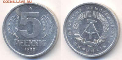 16 19:00(МСК) - 5 пфенингов 1980 ГДР