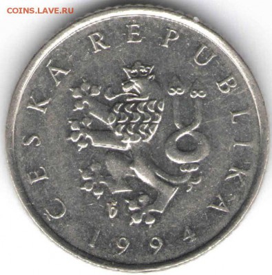 Чехия. 1 крона 1994 г. до 04.02.16 г. в 24.00 - На дика14