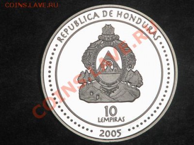 Монета 10 Лемпира. Серебро. 2005 - 45024