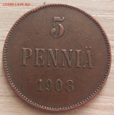 5 пенни 1907,1908 гг. Предпродажная. - v0broSnAhrI