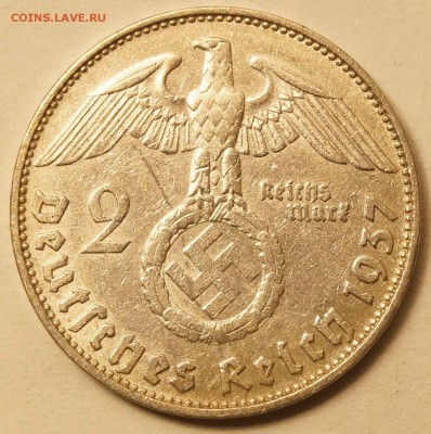 Германия. 2 Рейхсмарки 1937 D до 04.02.2016 в 22:00 - 2Рейсмарки1937D_2.JPG
