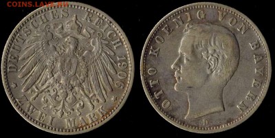 2 марки 1906  Бавария  до 05.02.16 в 22.00 МСК - 1906
