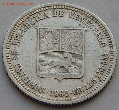 Венесуэла 25 сантимо 1960, до 06.02.16 в 22:00 МСК - 3345