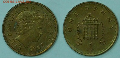 Великобритания, 1 пенни, 10 шт., по 1р., 02.02.2016 22-00 - 1-2005.JPG