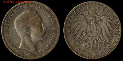 2 марки 1893  Пруссия  до 06.02.16 в 22.00 МСК - 1893