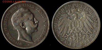 2 марки 1896  Пруссия  до 06.02.16 в 22.00 МСК - 1896