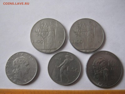 Италия50-100 лир-5шт.1956-79г.Короткий.До2.02.16г.в 22-35мск - лот иностанные монетки 053.JPG