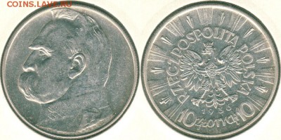 Польша 10 зл 1936, с 200! - до 22-00мск 02.02 - pol-10z-1936