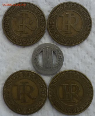 5 транспортных жетонов штата Индиана США_1 до 07.02 - 2