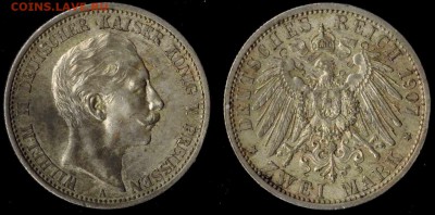 2 марки 1907  Пруссия  до 06.02.16 в 22.00 МСК - 1907