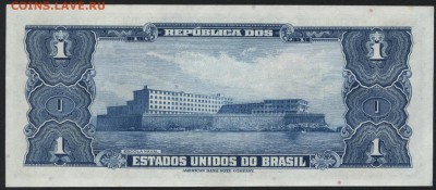 Бразилия 1 кр. 1955г. UNC. до 22-00 мск 04.02.16 г. - Бразилия 1 синяя реверс