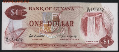 Гайана 1$  1989 года. UNC. до 22-00 мск 04.02.16 г. - Гайана 1 аверс