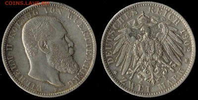 2 марки 1902 Вюрттемберг до 08.02.16г 22.00 МСК - 1902