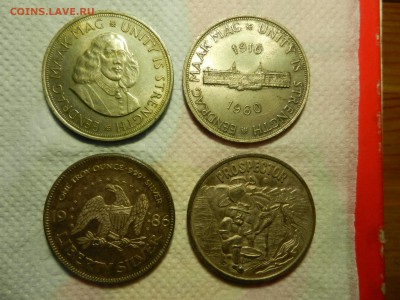 4 унции Ag: Ю-Африка 1960 и 1961, США 1986 "Колокол" и жетон - DSCN7189.JPG