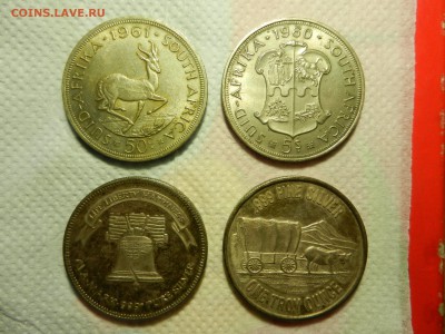 4 унции Ag: Ю-Африка 1960 и 1961, США 1986 "Колокол" и жетон - DSCN7188.JPG