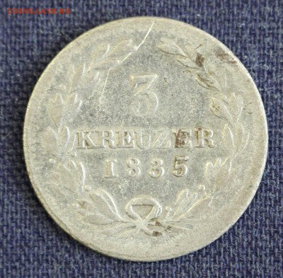 С 1 руб. БАДЕН 3 крейцера 1835г. ЛЕОПОЛЬД  до 9.02 в 22-00 - IMG_9987.JPG