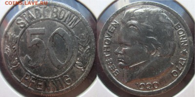 Нотгельды Германии. Обзорная тема. - 50 пф.1920г. Бонн