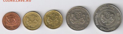 СИНГАПУР - 5 монет от 1 до 50 центов до 11.02.2016г 21-00 - СИНГАПУР 5 монет