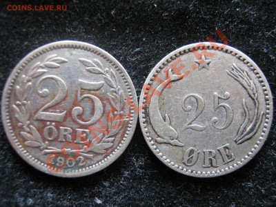 Швеция 25 эре 1902 + Дания 25 эре 1900.Оценка. - Изображение 5640
