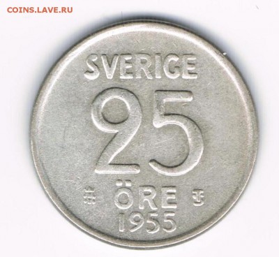25 эре Швеция 1953,54,55,56,57,58 до 12.02 - 25-1955а