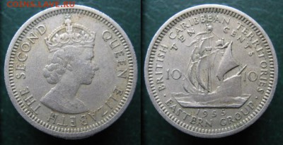Брит.Карибы 10 центов 1955: до 13.02.16 в 22.00 - Брит Карибы 10 центов 1955    600