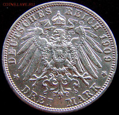 Германия. Пруссия_3 марки 1909. Серебро; до 08.02_22.10мск - 10545