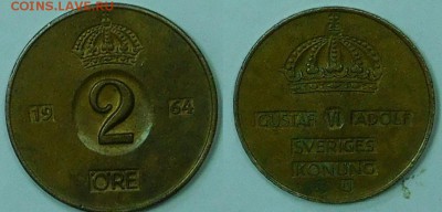 Швеция 2 эре, 5 шт., по 3 р. до 11.02.2016 года 22-00 мск - 2-1964.JPG
