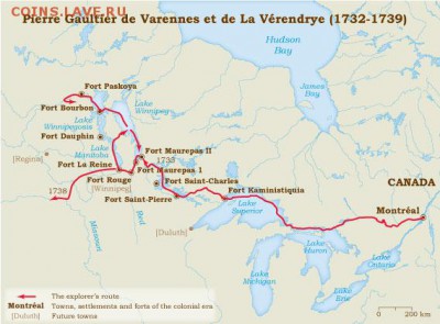 Монеты с Корабликами - Laverendrye_1732-1739_en