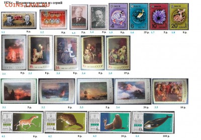 СССР 1973, 1974, 1975. ФИКС - 1974. Из серий