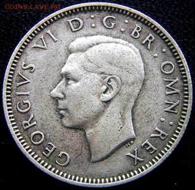 Серебряный британский шиллинг 1945; до 11.02_22.12мск - 10953