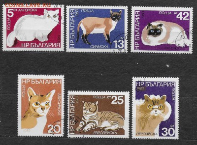 Марки Европы. Болгария. Кошки. - Марки Европы. Болгария. Кошки