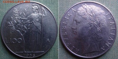 3 шт.100 лир, 1956г. Италия до 17.02.16 в 22.00 мск - 2