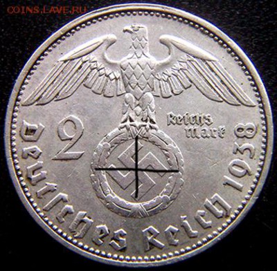 Германия. 3-й Рейх_2 рейхсмарки 1938(В); до 12.02_22.08мск - 10903