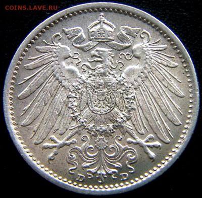 Германская Империя_серебряная марка 1915(D); до 12.02_22.40м - 10968