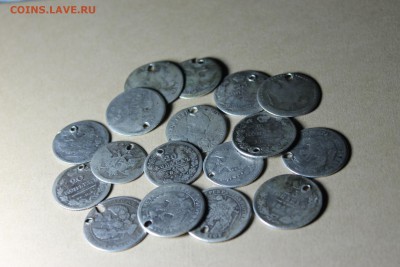 17 уставших серебряных монет 15-25 коп 1750-1850гг. Фикс. - 2