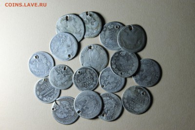 17 уставших серебряных монет 15-25 коп 1750-1850гг. Фикс. - 1