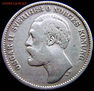 Швеция_2 кроны 1876. Серебро; до 14.02_22.04мск - 10049