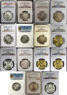 Дания 1875-1958, Парад двухкроновиков, предпродажная оценка - 2