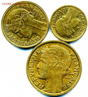 Франция_3 отличные монеты 1938-1939-1941; до 15.02_22.50мск - 10367