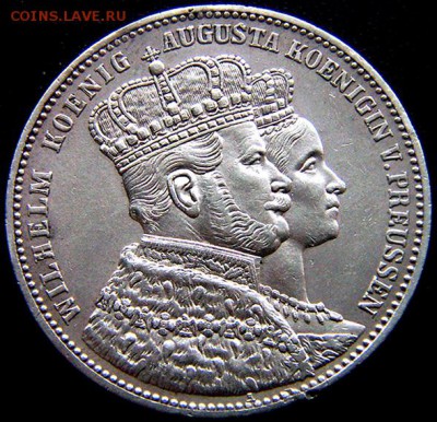 Германия. Пруссия_коронационный талер 1861; до 15.02_23.00мс - 11004