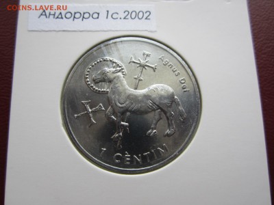 Андорра.1 сентим 2002г.Агнец.  До 20.02 - Андорра 1 сент02-лош.JPG
