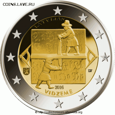 Юбилейные и памятные 2 евро 2011 - ... гг - Lettonia-2-euro-vidzeme-2016